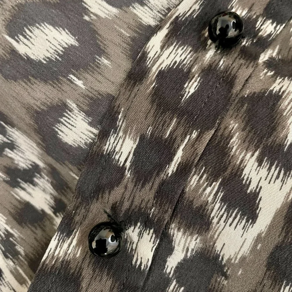 Kate Spade Lynette Ruffle collar Leopard Prink Silk Blouse